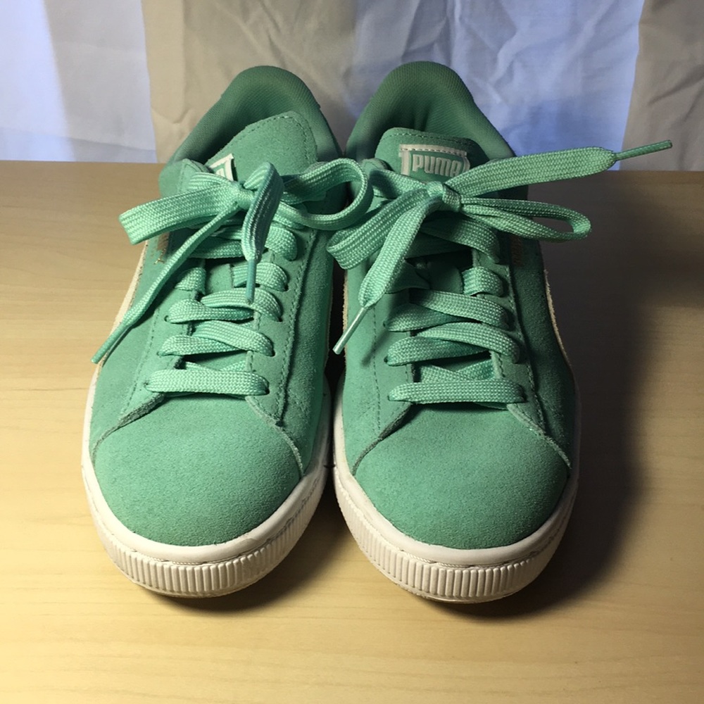 Puma Mint Green Suede Sneakers US 8 Eur 38.5